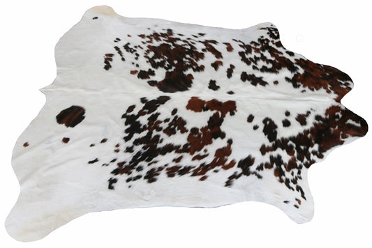 100079 Cowhide Rug Tricolor Tapis peau de vache. Quebecuir Premium Collection.