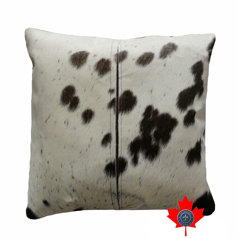 18" Brown and White Cowhide pillow 400032.