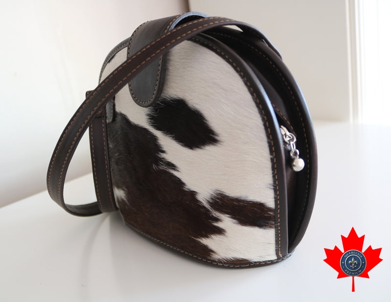400100 Brown and white Cowhide Handbag.