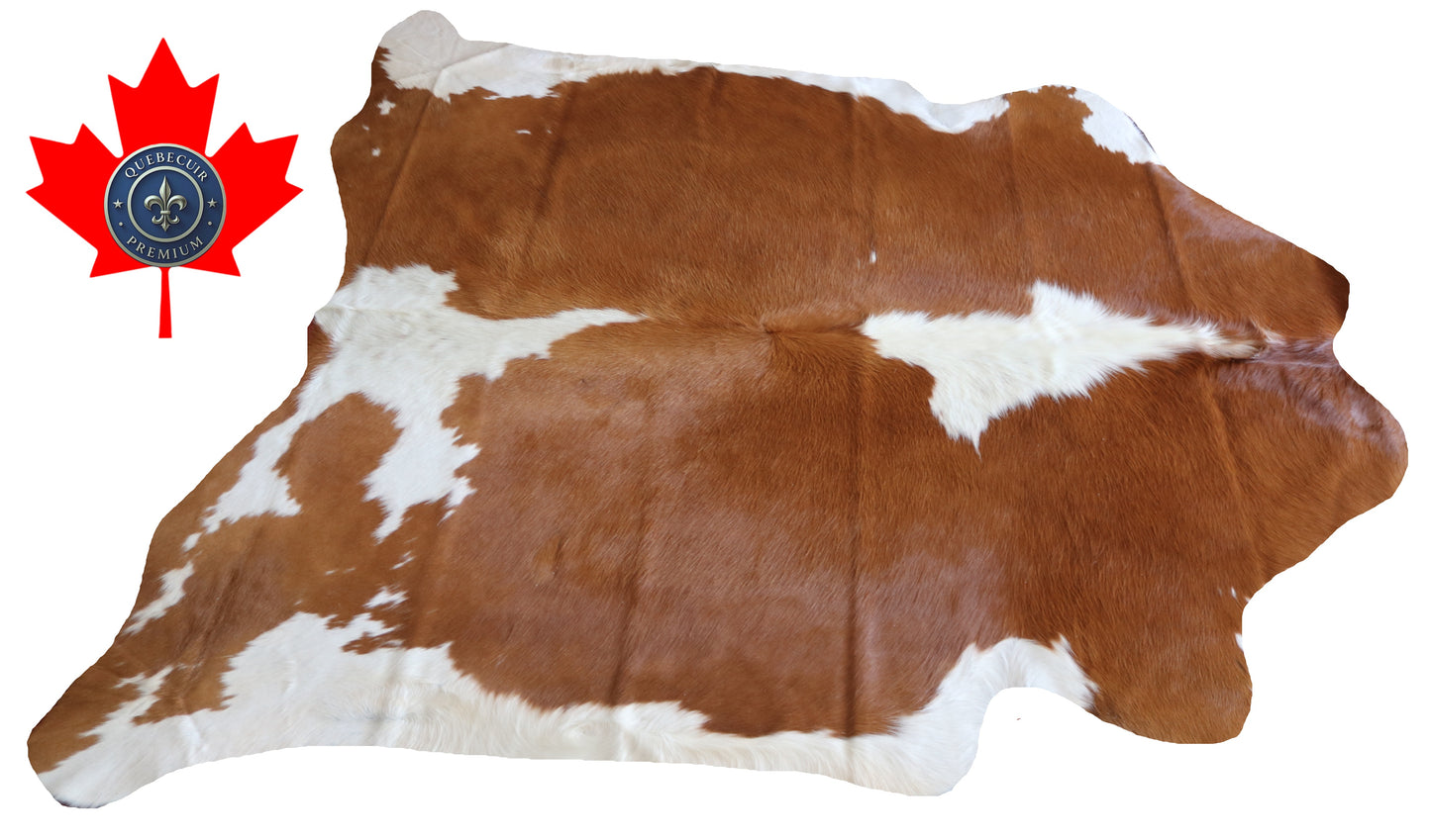 100225 brown & white  Cowhide Rug - Quebecuir Premium Collection
