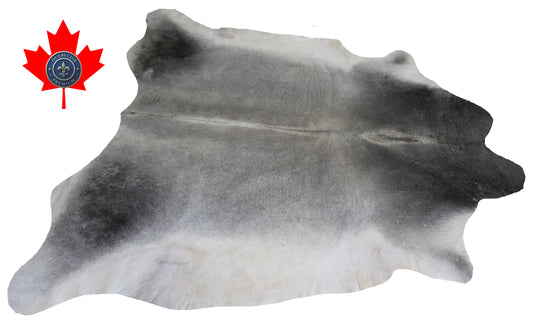98860- Cowhide Rug Tapis Peau de Vache   GREY GRIS BIG SIZE XXL -  Collection Quebecuir Premium