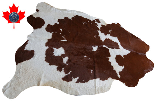 100251 -BROWN & WHITE  Cowhide Rug - Quebecuir Premium Collection