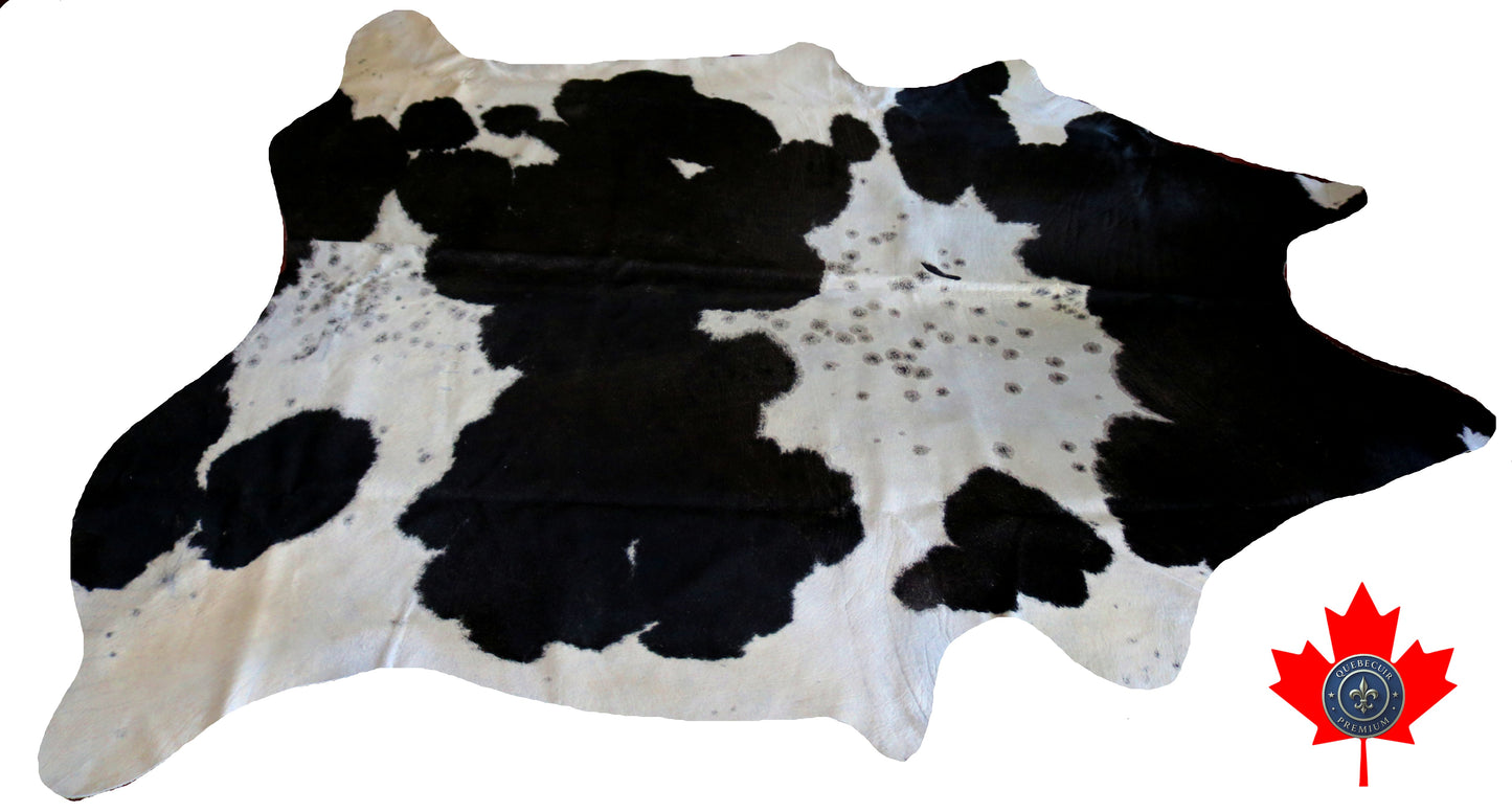 98936- Cowhide Rug Tapis Peau de Vache  SUPER BIG SIZE XXXL -  Collection Quebecuir Premium