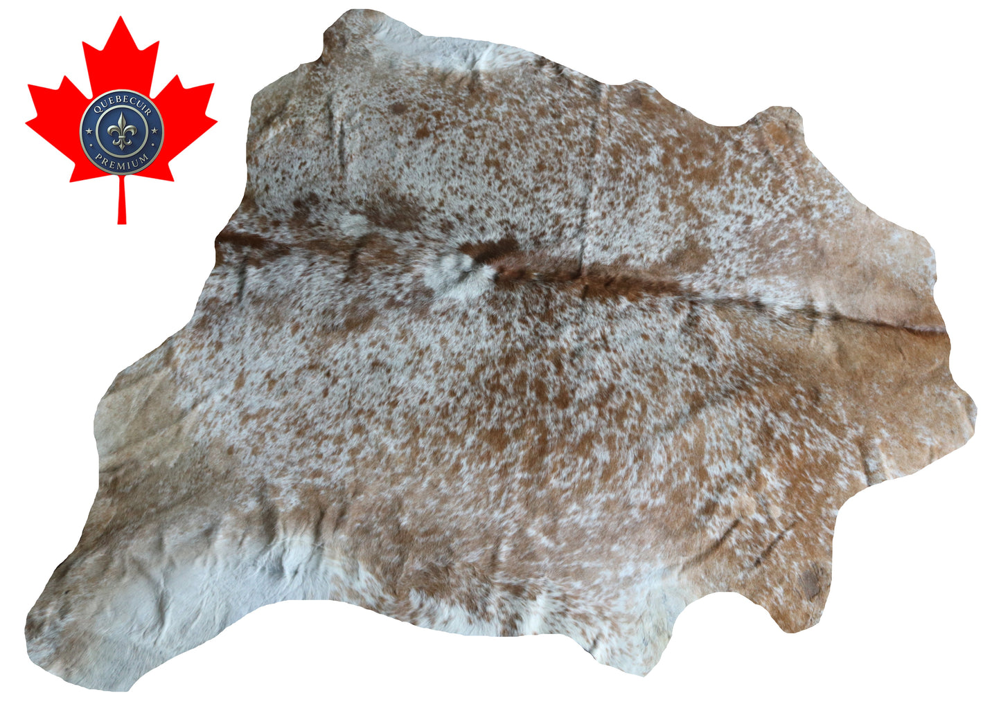 100255 -BROWN & WHITE  Cowhide Rug - Quebecuir Premium Collection