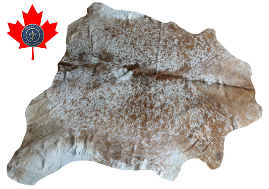100255 -BROWN & WHITE  Cowhide Rug - Quebecuir Premium Collection