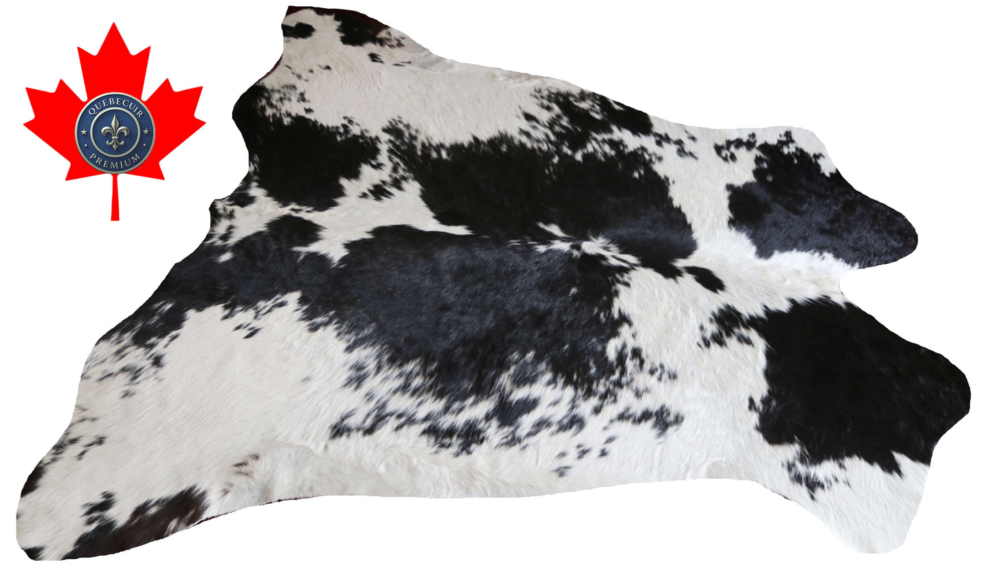 100283 BLACK & WHITE  Cowhide Rug - Quebecuir Premium Collection