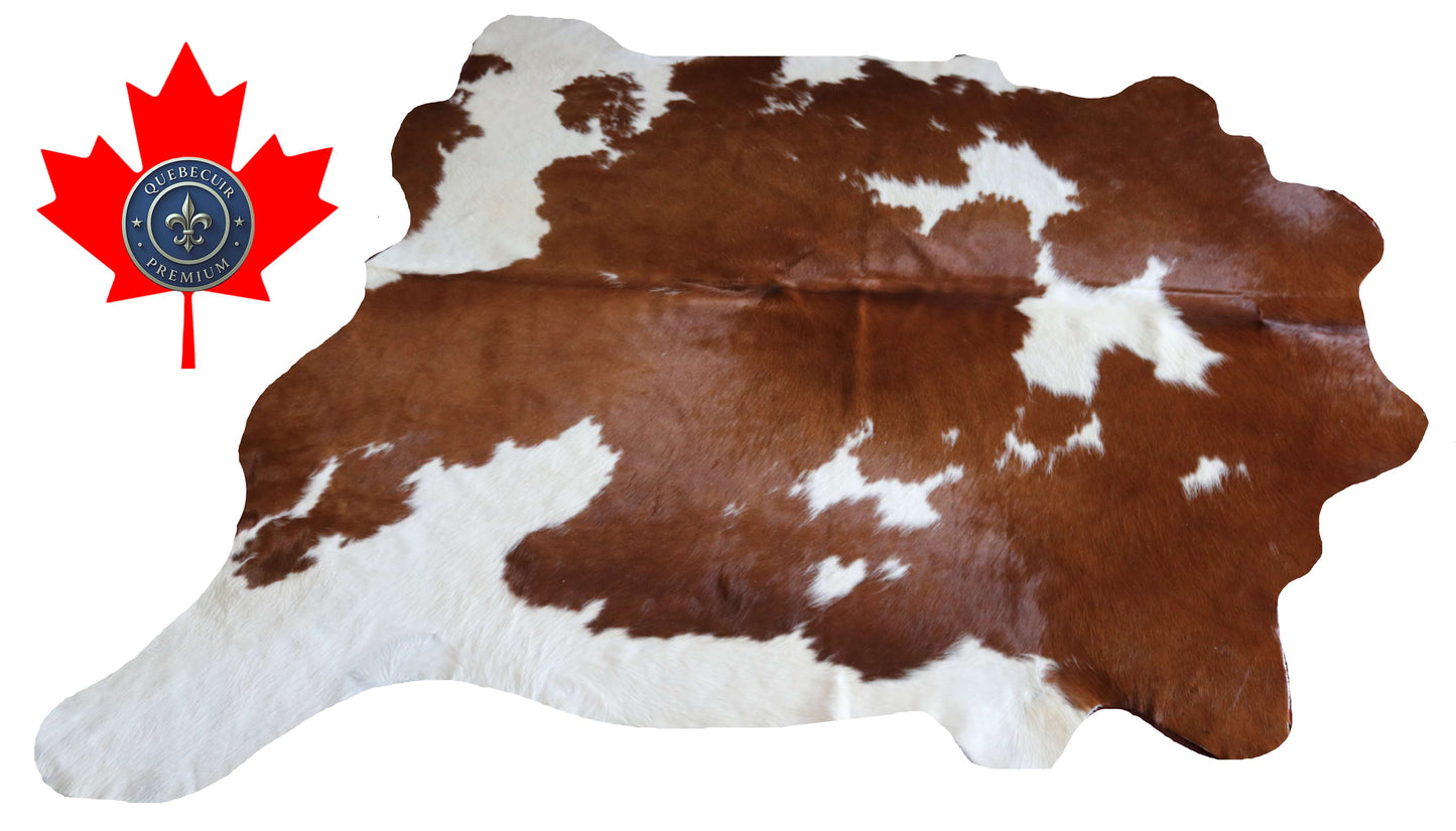 200647 -BROWN & WHITE Cowhide Rug - Quebecuir Premium Collection
