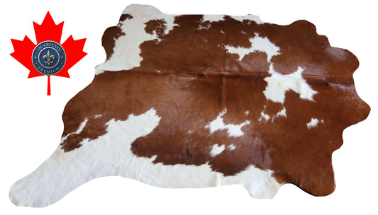 200647 -BROWN & WHITE Cowhide Rug - Quebecuir Premium Collection