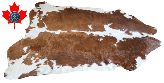 200656 -BROWN & WHITE Cowhide Rug - Quebecuir Premium Collection