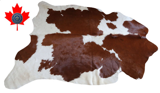 200657 -BROWN & WHITE Cowhide Rug - Quebecuir Premium Collection