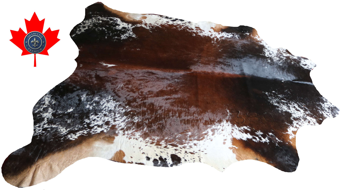 100317  - TRICOLOR  Cowhide Rug XL - Quebecuir Premium Collection