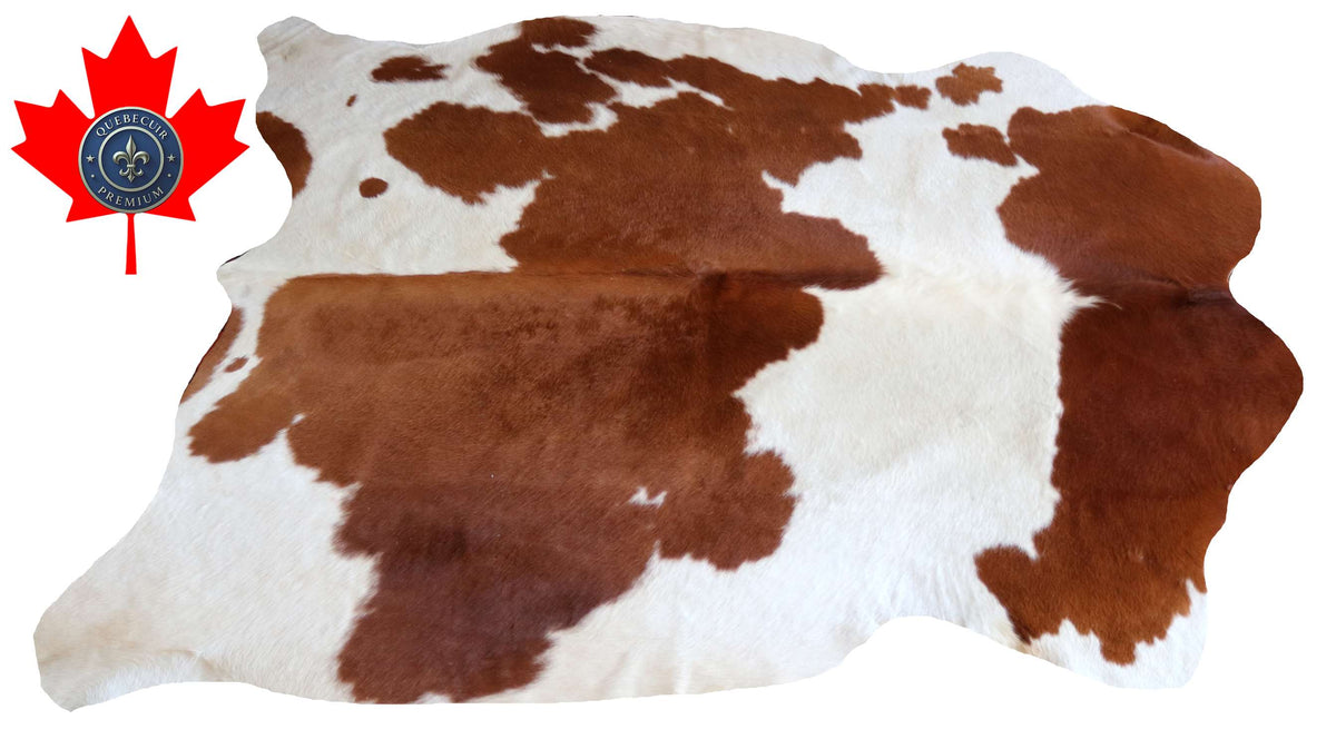 100334 -BROWN & WHITE  Cowhide Rug - Quebecuir Premium Collection