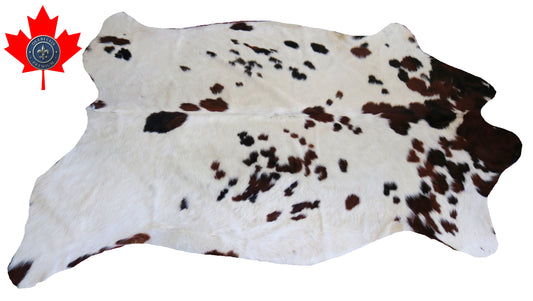 200191 - Cowhide Rug Tapis Peau de Vache -Collection Quebecuir Premium TRICOLOR