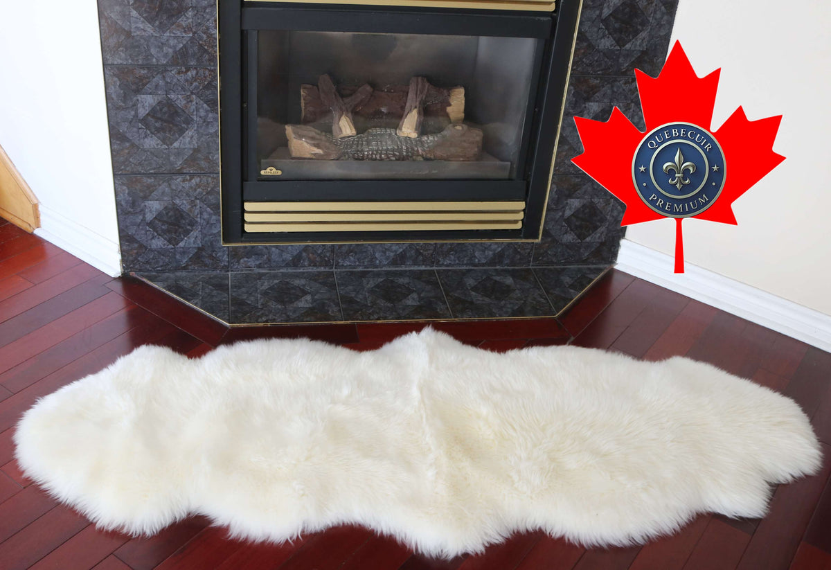 100347 Tapis GRAND peau de Mouton Sheepskin BIG SIZE Collection Quebecuir Premium IVORY X 2