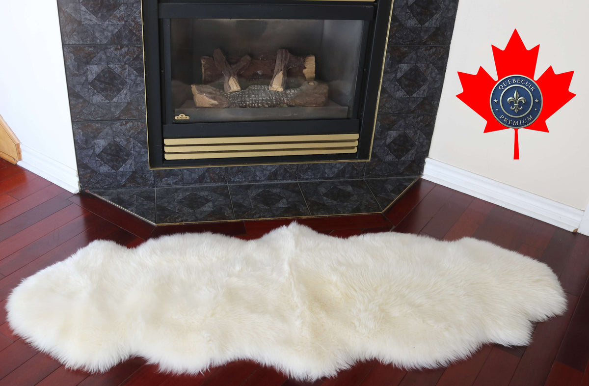 100347 Tapis GRAND peau de Mouton Sheepskin BIG SIZE Collection Quebecuir Premium IVORY X 2
