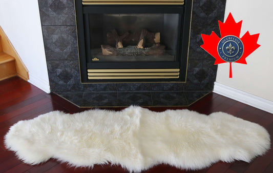 100348 Tapis GRAND peau de Mouton Sheepskin BIG SIZE Collection Quebecuir Premium IVORY X 2