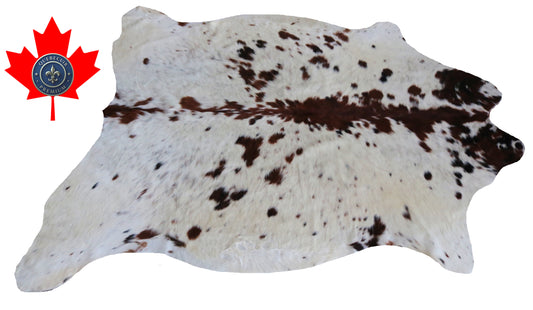 200216 - Cowhide Rug Tapis Peau de Vache -Collection Quebecuir Premium TRICOLOR