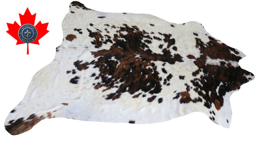 200217 - Cowhide Rug Tapis Peau de Vache -Collection Quebecuir Premium TRICOLOR