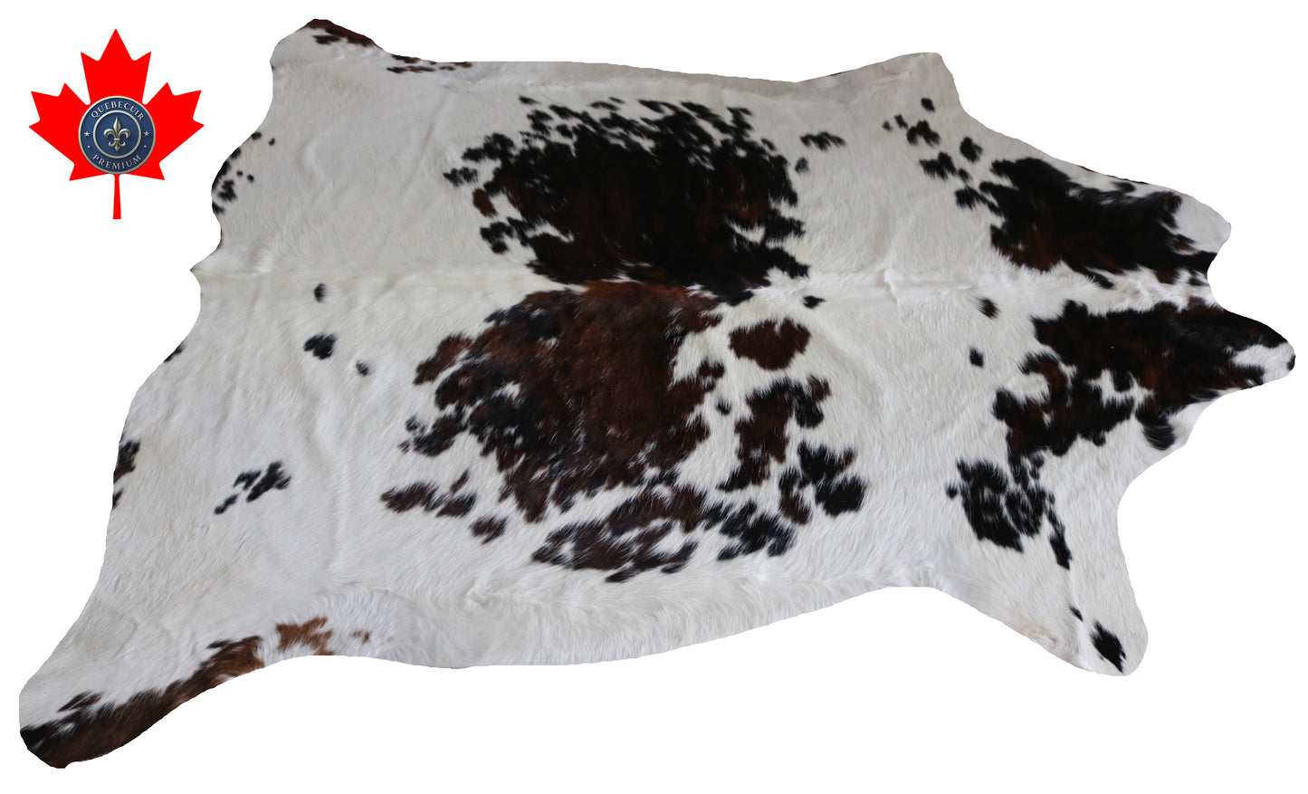200237 - Cowhide Rug Tapis Peau de Vache -Collection Quebecuir Premium TRICOLOR