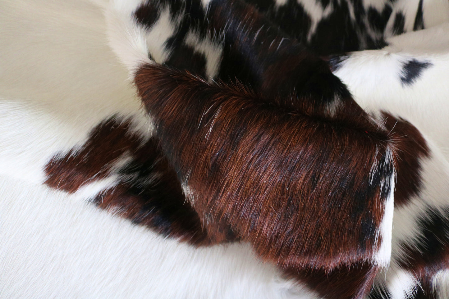 200237 - Cowhide Rug Tapis Peau de Vache -Collection Quebecuir Premium TRICOLOR