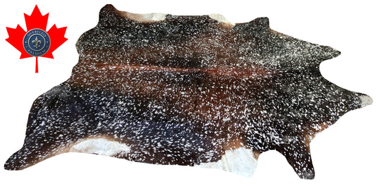 99006- Cowhide Rug Tapis Peau de Vache SILVER  BIG SIZE XL - Collection Quebecuir Premium