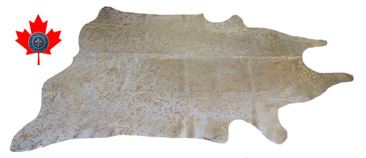 99007 - Cowhide Rug Tapis Peau de Vache   GOLDEN  METALLIC SUPER  BIG  SIZE XXXL - Collection Quebecuir Premium