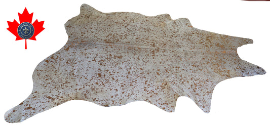 99008 - Cowhide Rug Tapis Peau de Vache   COOPER METALLIC   BIG  SIZE XL - Collection Quebecuir Premium