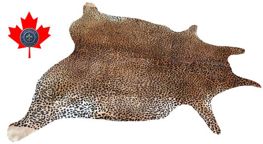 99009 - Cowhide Rug Tapis Peau de Vache   LEOPARD - Collection Quebecuir Premium