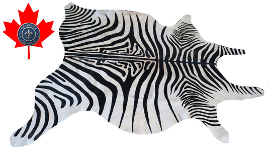 99010 - Cowhide Rug Tapis Peau de Vache   ZEBRA - Collection Quebecuir Premium