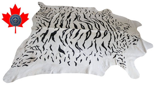 99013 - Cowhide Rug Tapis Peau de Vache  BABY  ZEBRA - Collection Quebecuir Premium