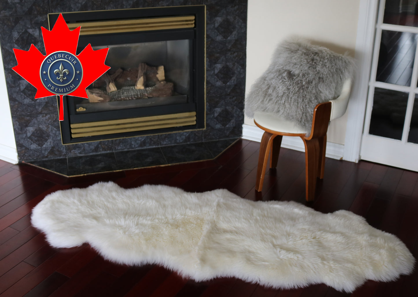 99069 Tapis GRAND peau de Mouton Sheepskin BIG SIZE Collection Quebecuir Premium IVOIRE X 2