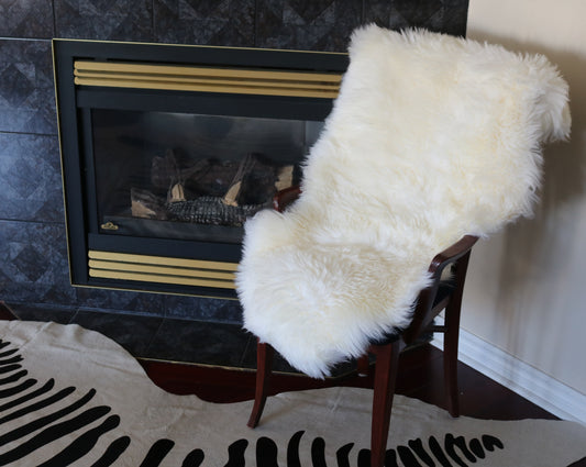 300166   Tapis GRAND peau de Mouton Sheepskin BIG SIZE Collection Quebecuir Premium IVORYX 1