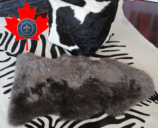 300169  Tapis GRAND peau de Mouton Sheepskin BIG SIZE Collection Quebecuir Premium BROWN X 1