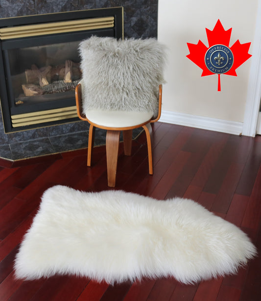 200460  Tapis GRAND peau de Mouton Sheepskin BIG SIZE Collection Quebecuir Premium IVORY  X 1
