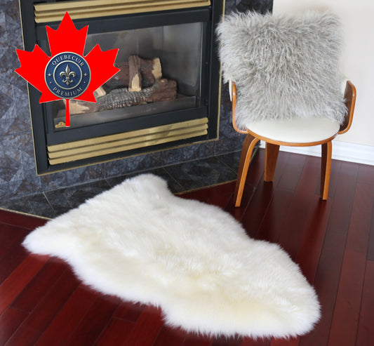 200464  Tapis GRAND peau de Mouton Sheepskin BIG SIZE Collection Quebecuir Premium IVORY  X 1