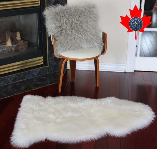 200465  Tapis GRAND peau de Mouton Sheepskin BIG SIZE Collection Quebecuir Premium IVORY  X 1