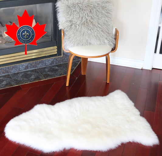 200467  Tapis GRAND peau de Mouton Sheepskin BIG SIZE Collection Quebecuir Premium IVORY  X 1
