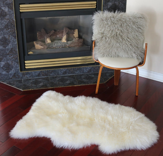 200468  Tapis GRAND peau de Mouton Sheepskin BIG SIZE Collection Quebecuir Premium IVORY  X 1