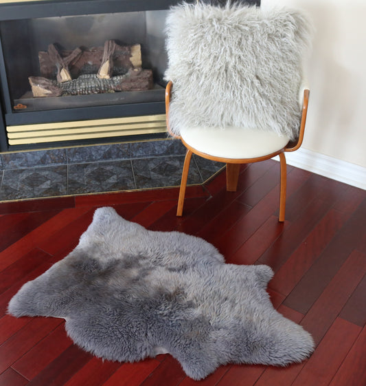 200473 Tapis GRAND peau de Mouton Sheepskin BIG SIZE Collection Quebecuir Premium GREY  X 1