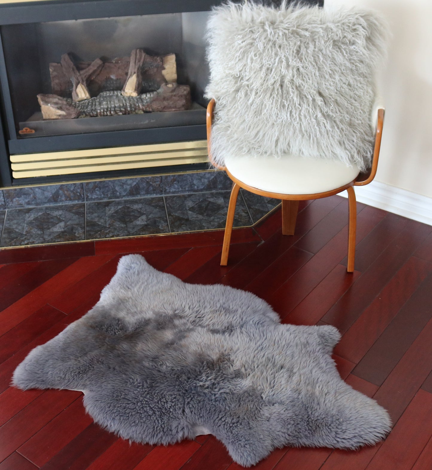 200473 Tapis GRAND peau de Mouton Sheepskin BIG SIZE Collection Quebecuir Premium GREY  X 1
