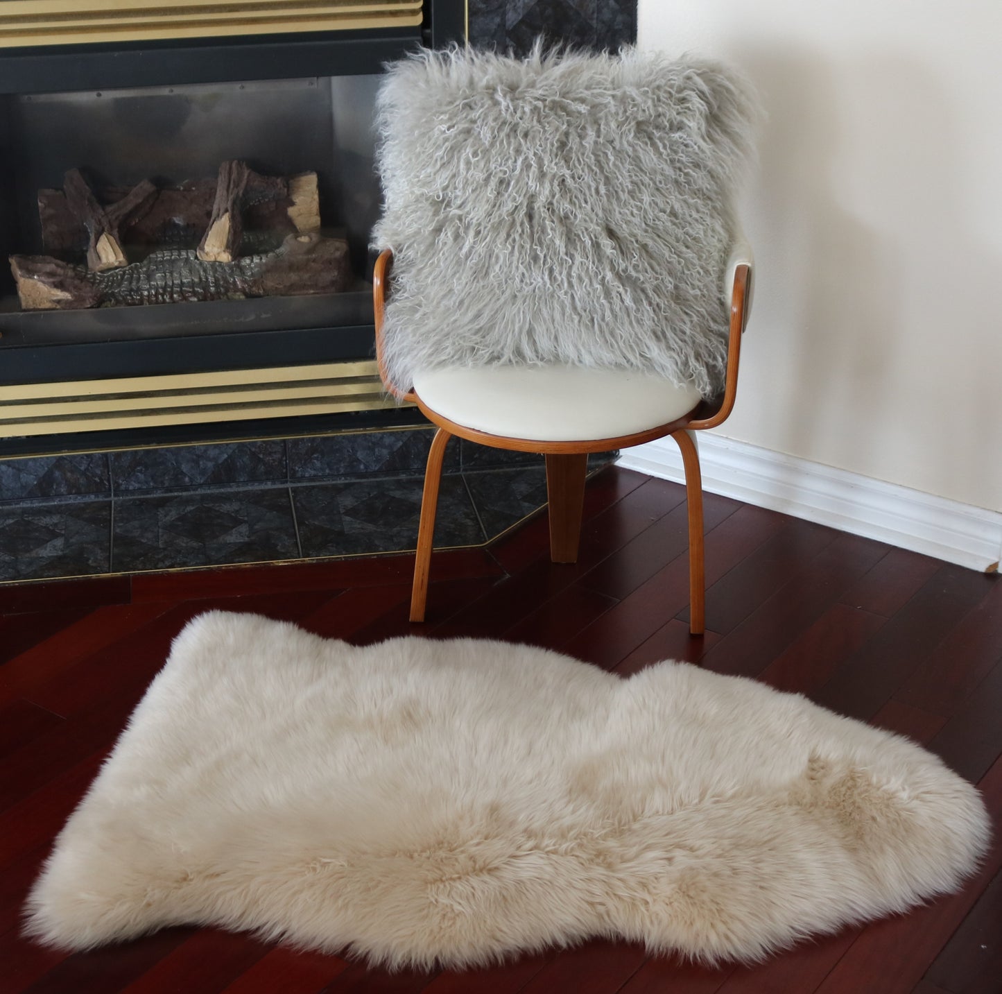 200475 Tapis GRAND peau de Mouton Sheepskin BIG SIZE Collection Quebecuir Premium CREAM  X 1