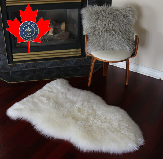 200478 Tapis GRAND peau de Mouton Sheepskin BIG SIZE Collection Quebecuir Premium IVORY  X 1