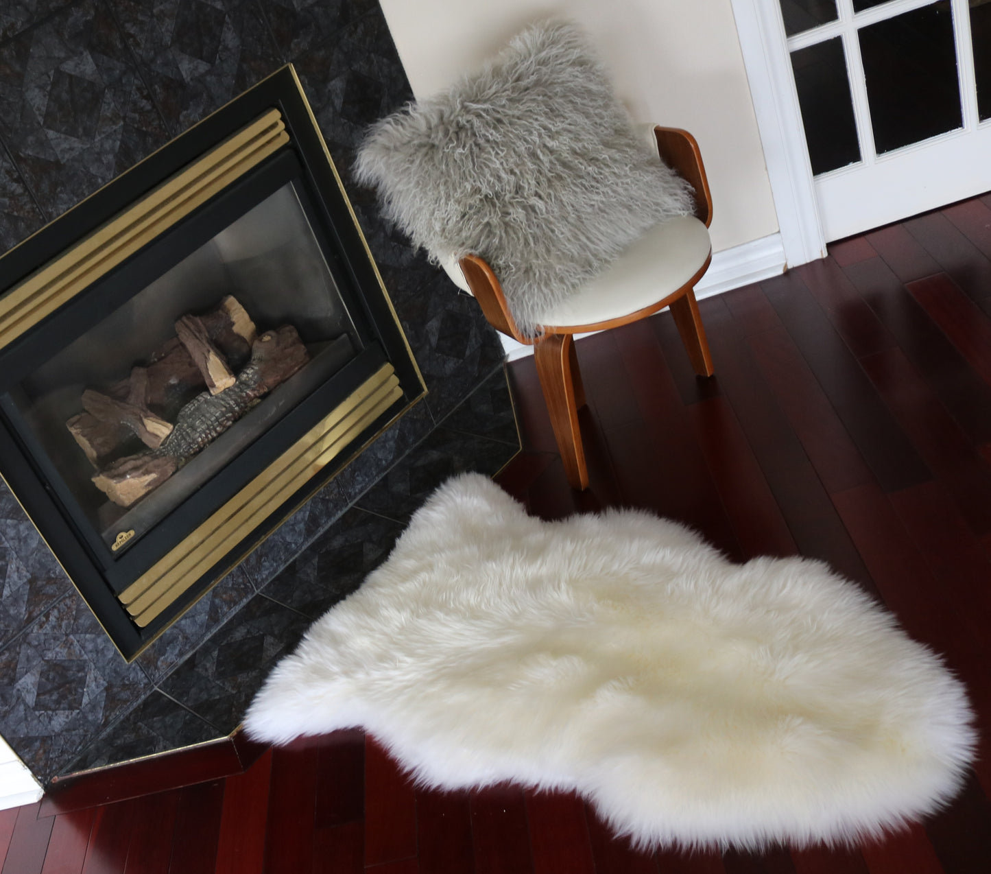 200481 Tapis GRAND peau de Mouton Sheepskin BIG SIZE Collection Quebecuir Premium IVORY  X 1