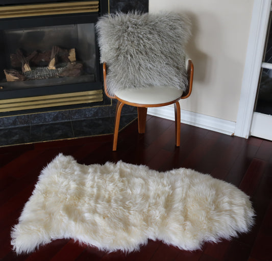 200482 Tapis GRAND peau de Mouton Sheepskin BIG SIZE Collection Quebecuir Premium IVORY  X 1