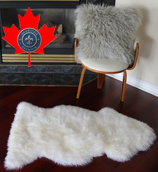 200483 Tapis GRAND peau de Mouton Sheepskin BIG SIZE Collection Quebecuir Premium IVORY  X 1