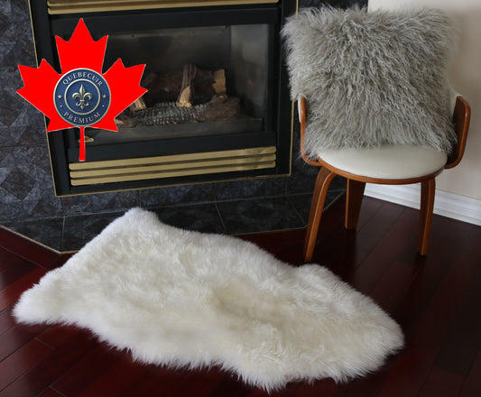 200490 Tapis GRAND peau de Mouton Sheepskin BIG SIZE Collection Quebecuir Premium IVORY  X 1