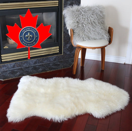 200491 Tapis GRAND peau de Mouton Sheepskin BIG SIZE Collection Quebecuir Premium IVORY  X 1