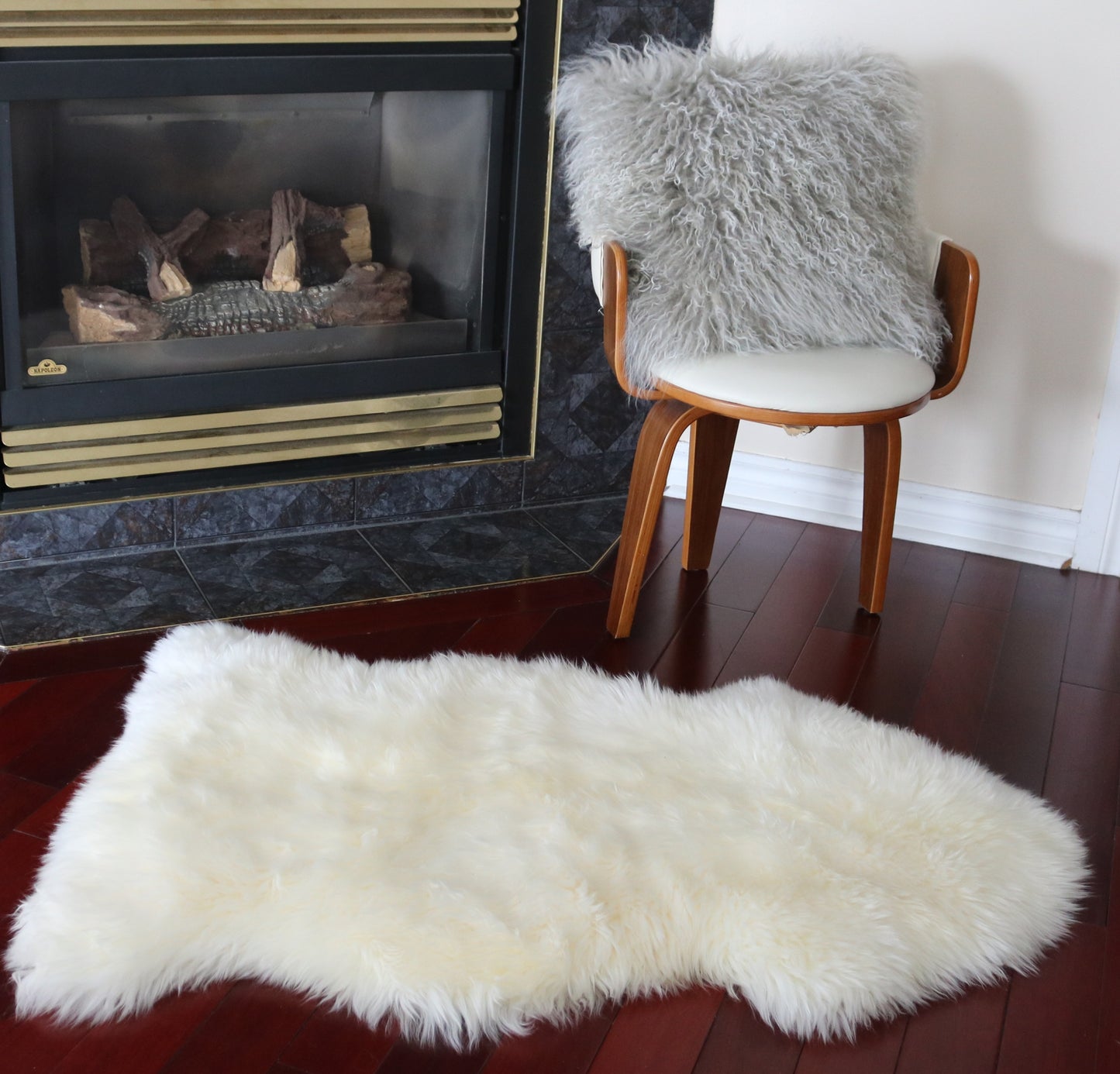 200491 Tapis GRAND peau de Mouton Sheepskin BIG SIZE Collection Quebecuir Premium IVORY  X 1