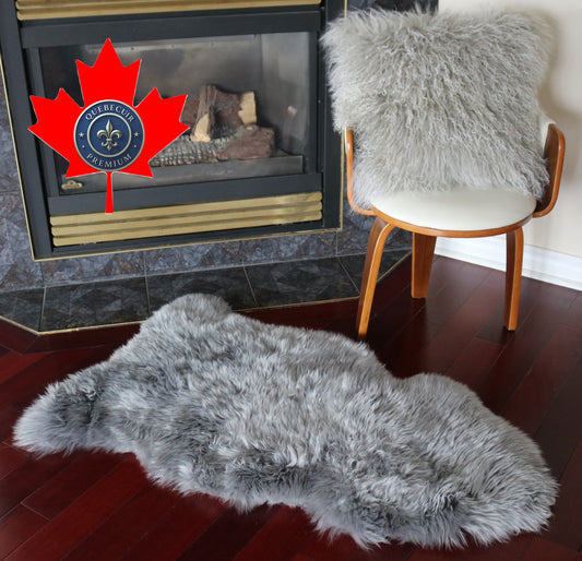 300325 Tapis GRAND peau de Mouton Sheepskin BIG SIZE Collection Quebecuir Premium GREY   X 1