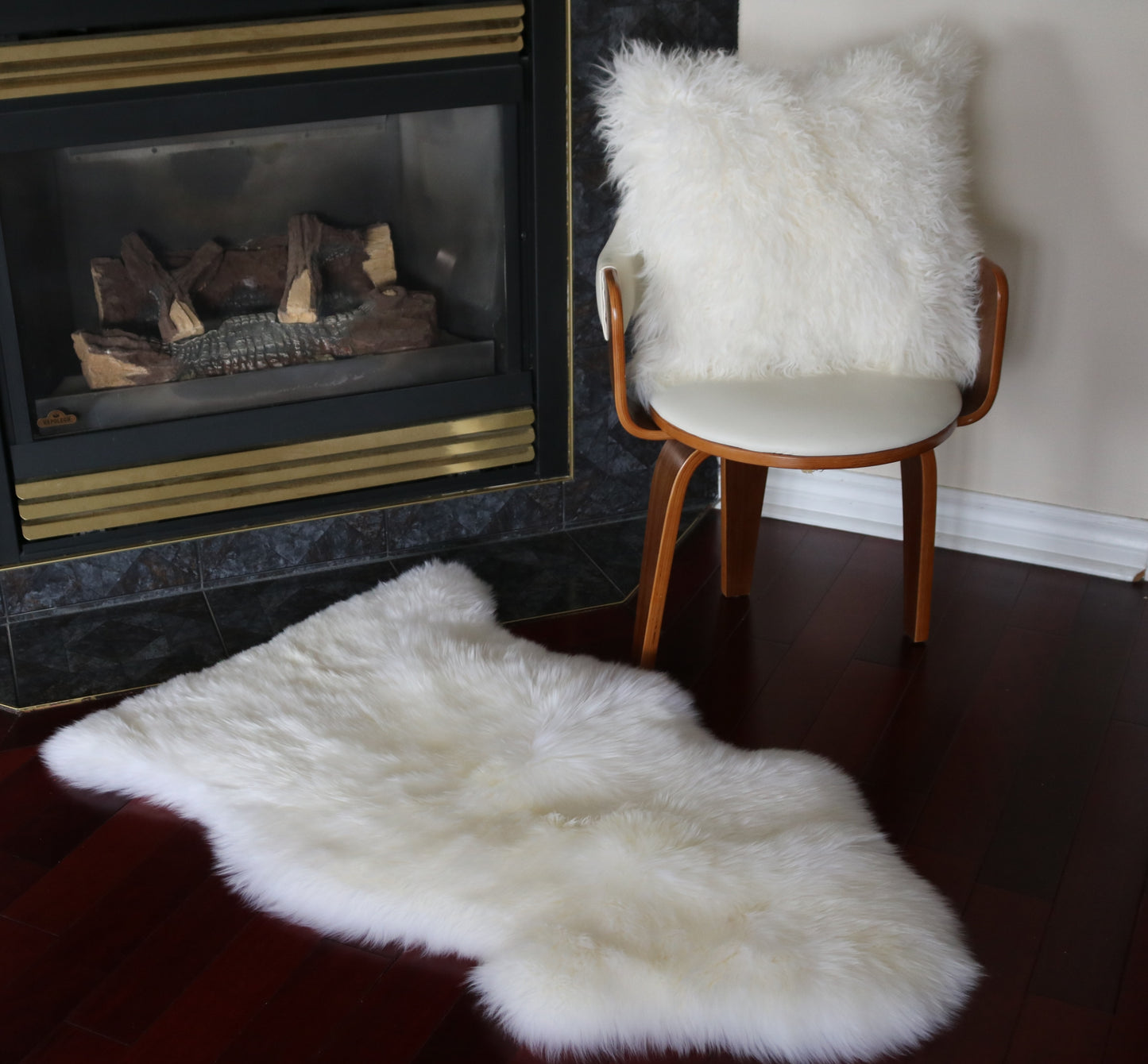 300349 Tapis GRAND peau de Mouton Sheepskin BIG SIZE Collection Quebecuir Premium IVORY    X 1